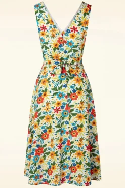 Wild Garden Swing Jurk In Gebroken Wit