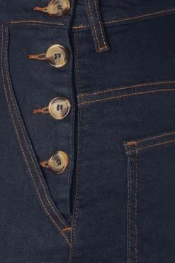 Workwear Capri Denim In Donkerblauwe Wassing