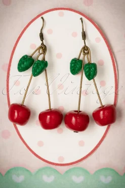 Zoete Sprankelende Kersen Oorbellen In Rood